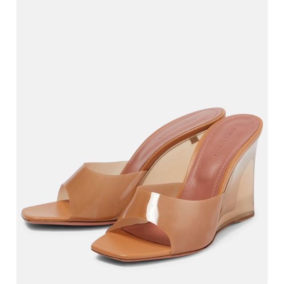 Amina Muaddi Lupita 95 PVC wedge sandals EU37.5/US7.5 $1105 - Picture 4 of 13